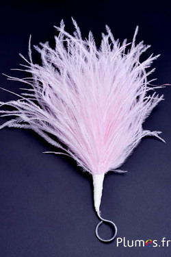 Plumet autruche avec anneau - ht 18-20 cm - rose tendre